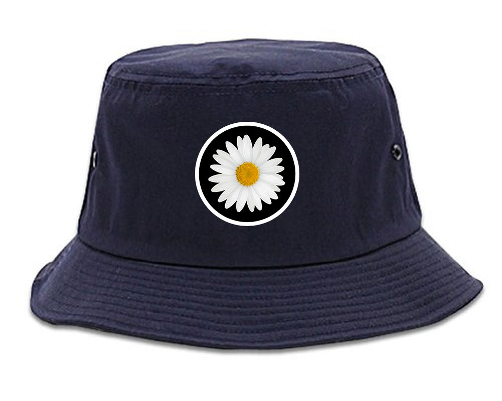 Daisy_Flower_Chest Mens Blue Bucket Hat by Kings Of NY