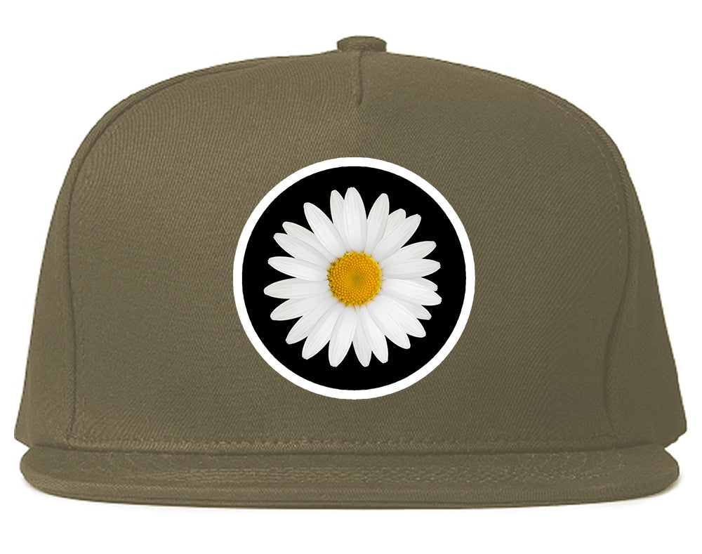 Daisy_Flower_Chest Mens Grey Snapback Hat by Kings Of NY