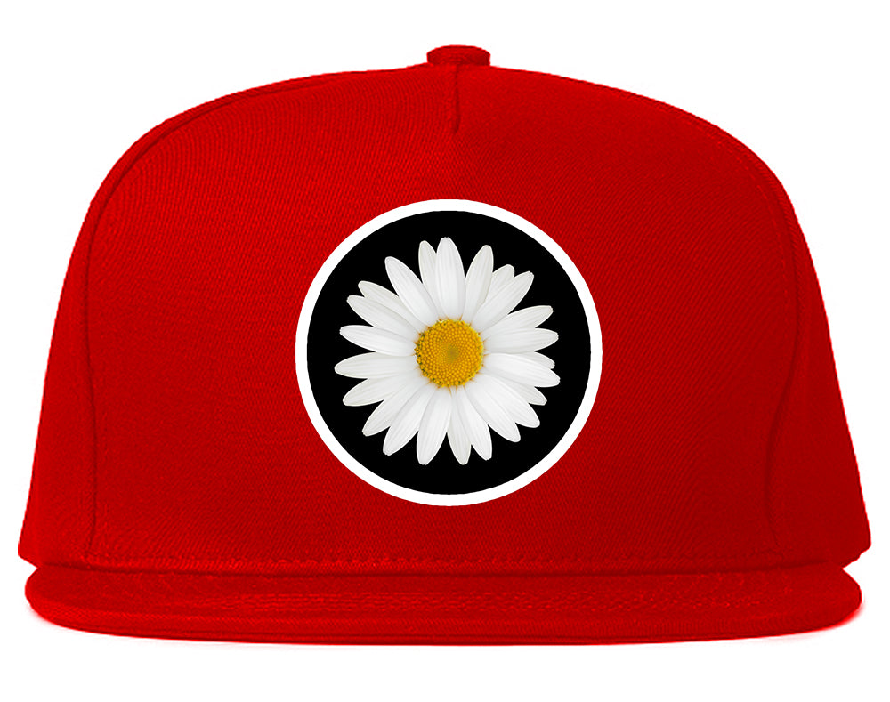 Daisy_Flower_Chest Mens Red Snapback Hat by Kings Of NY