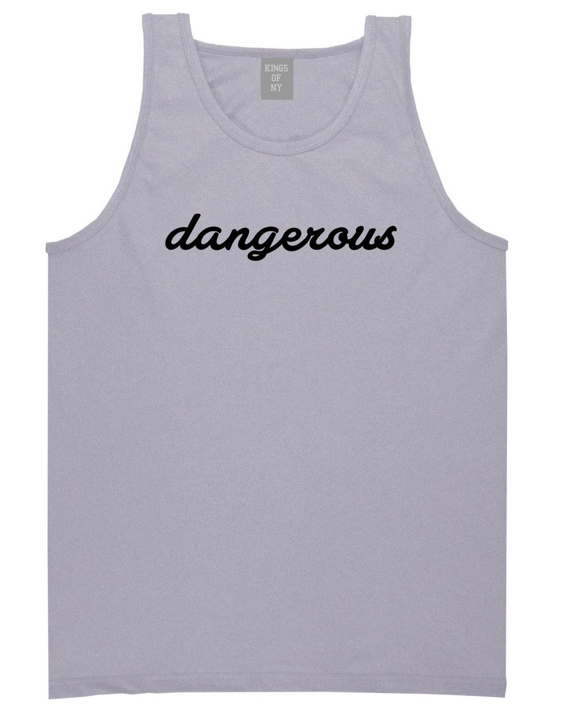 Dangerous_Script Mens Grey Tank Top Shirt by Kings Of NY