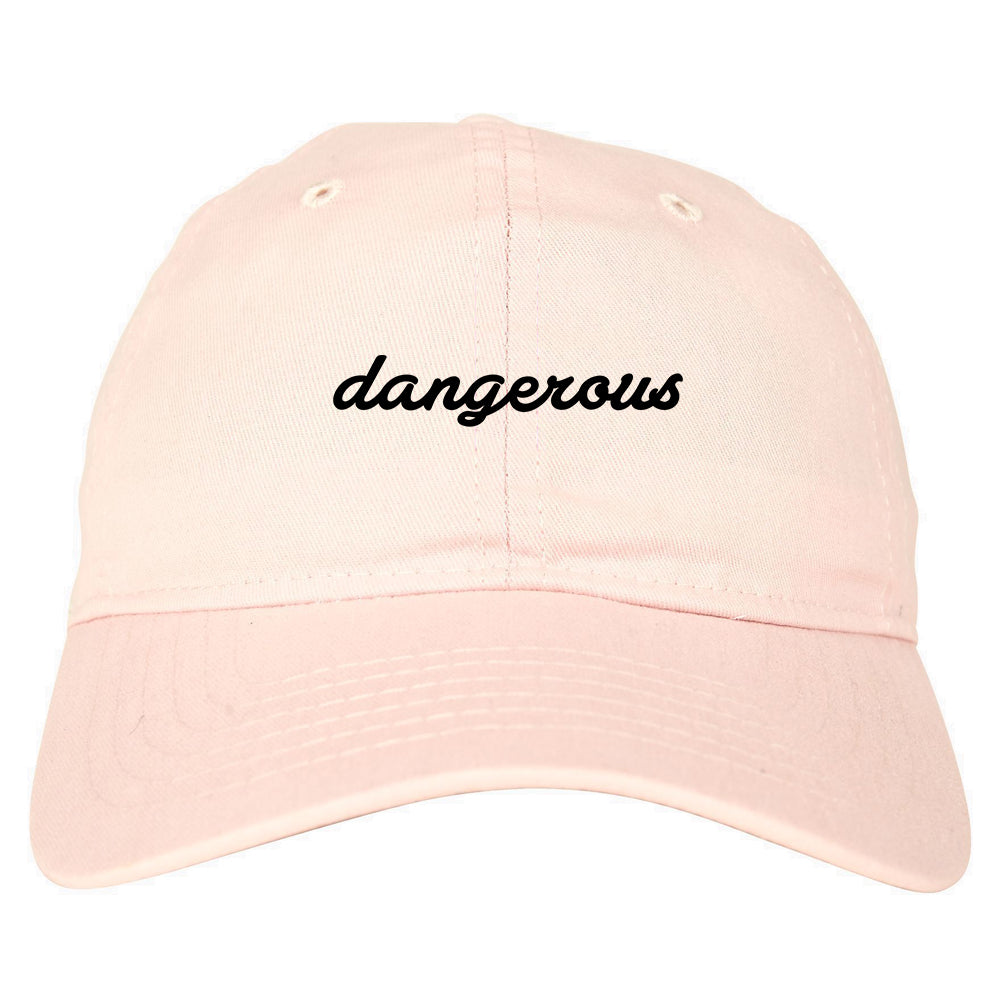 Dangerous_Script Mens Pink Snapback Hat by Kings Of NY