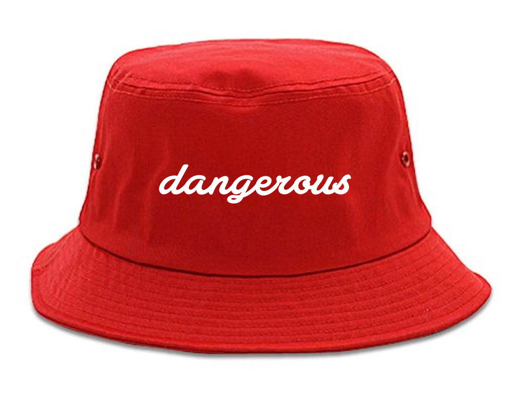 Dangerous_Script Mens Red Bucket Hat by Kings Of NY