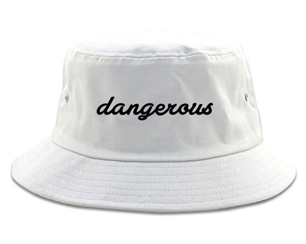 Dangerous_Script Mens White Bucket Hat by Kings Of NY