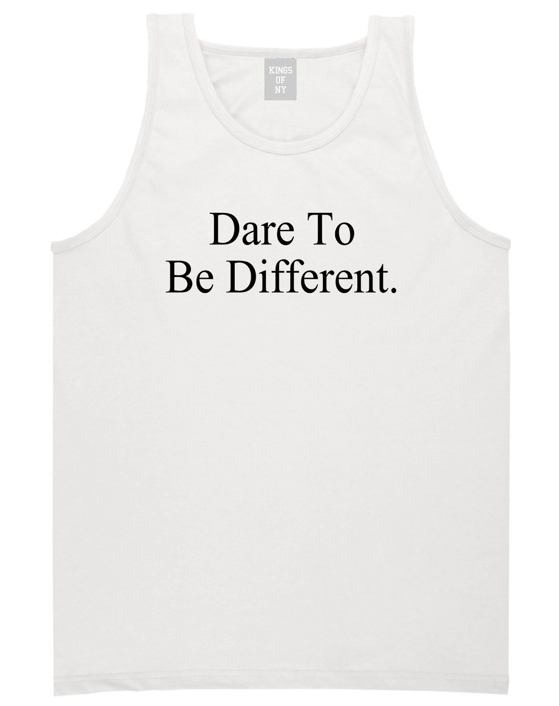 Dare_To_Be_Different Mens White Tank Top Shirt by Kings Of NY