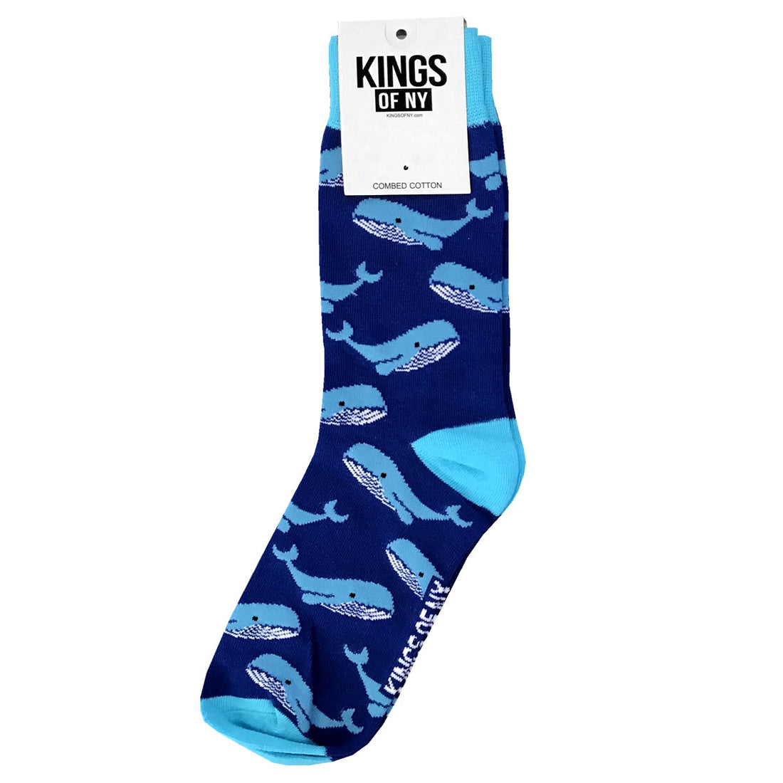 Dark Blue Whale Animal Mens Cotton Socks