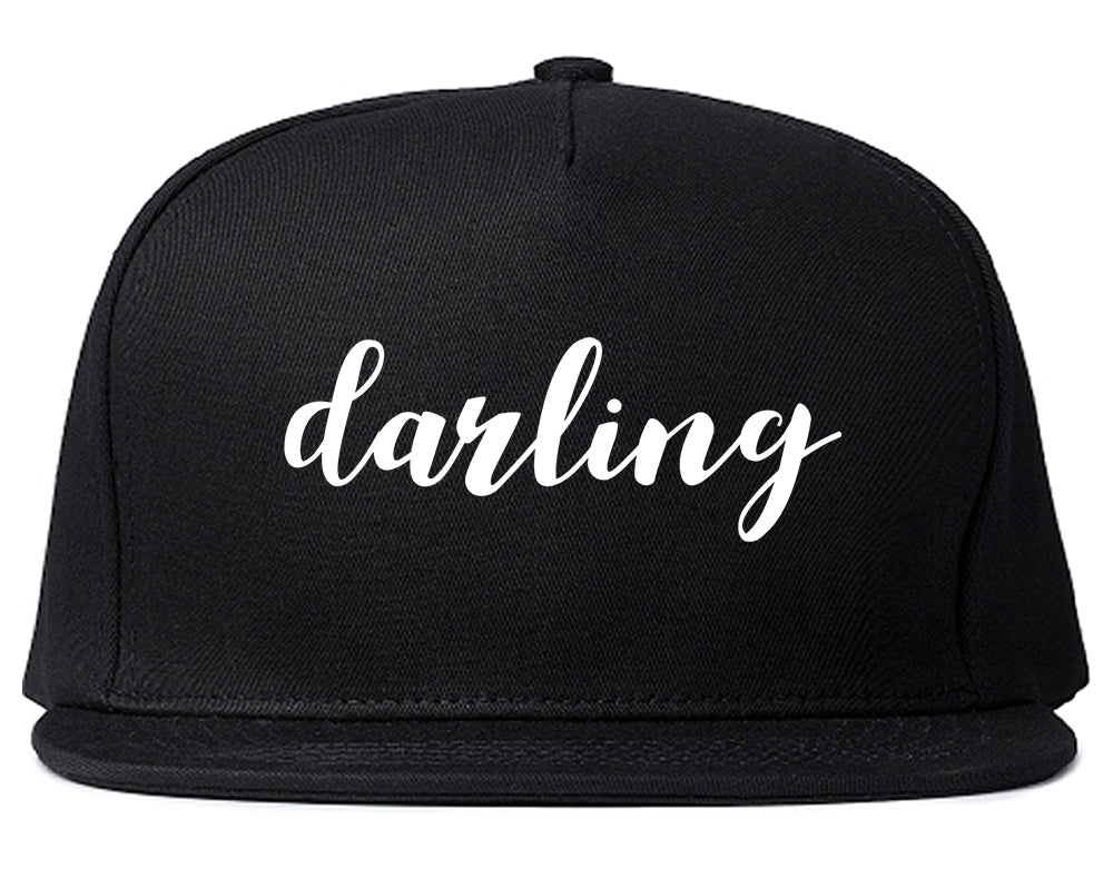 Darling Script Snapback Hat Black