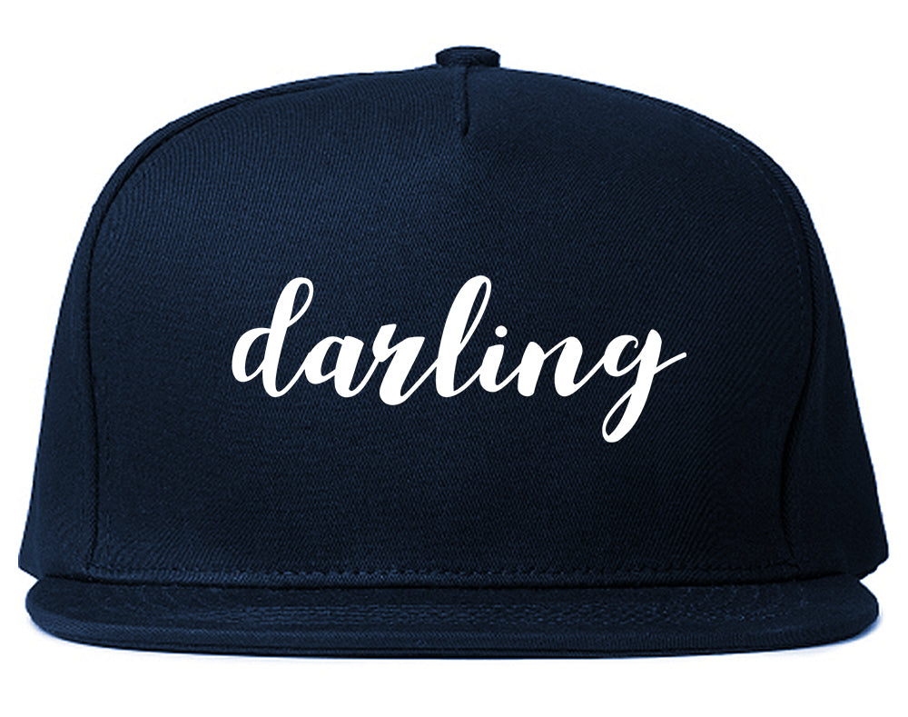 Darling Script Snapback Hat Blue