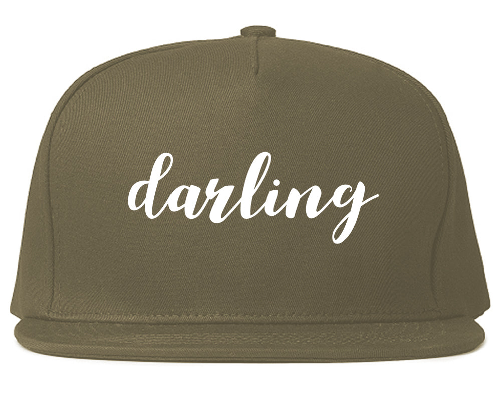 Darling Script Snapback Hat Grey