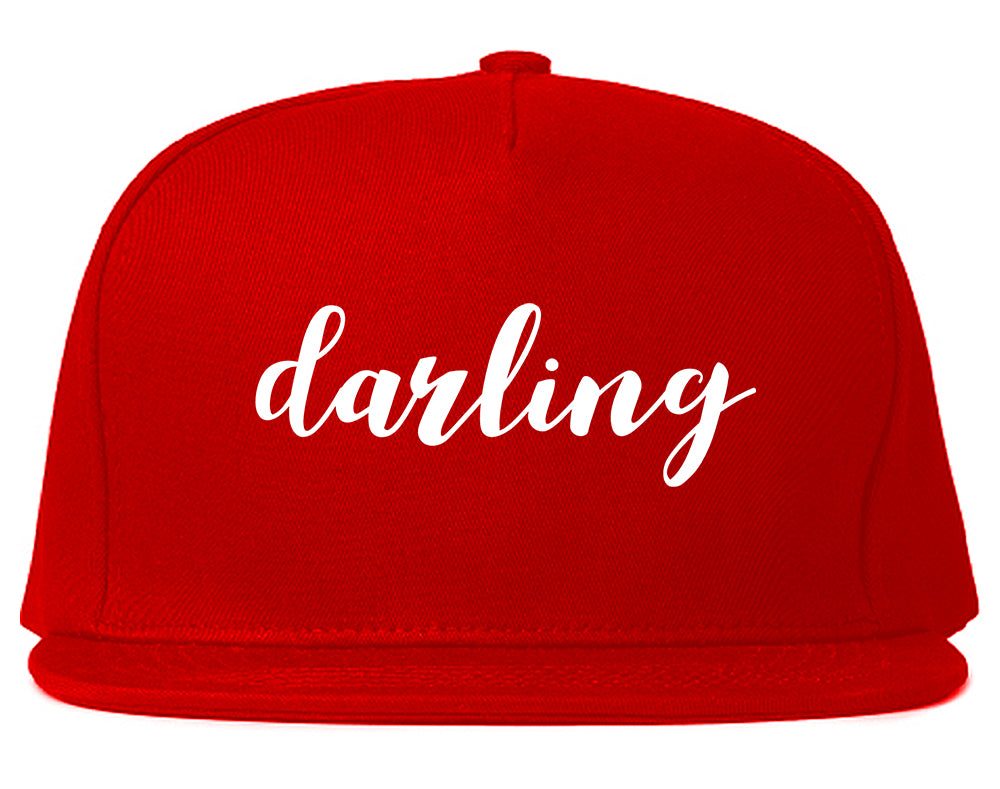 Darling Script Snapback Hat Red