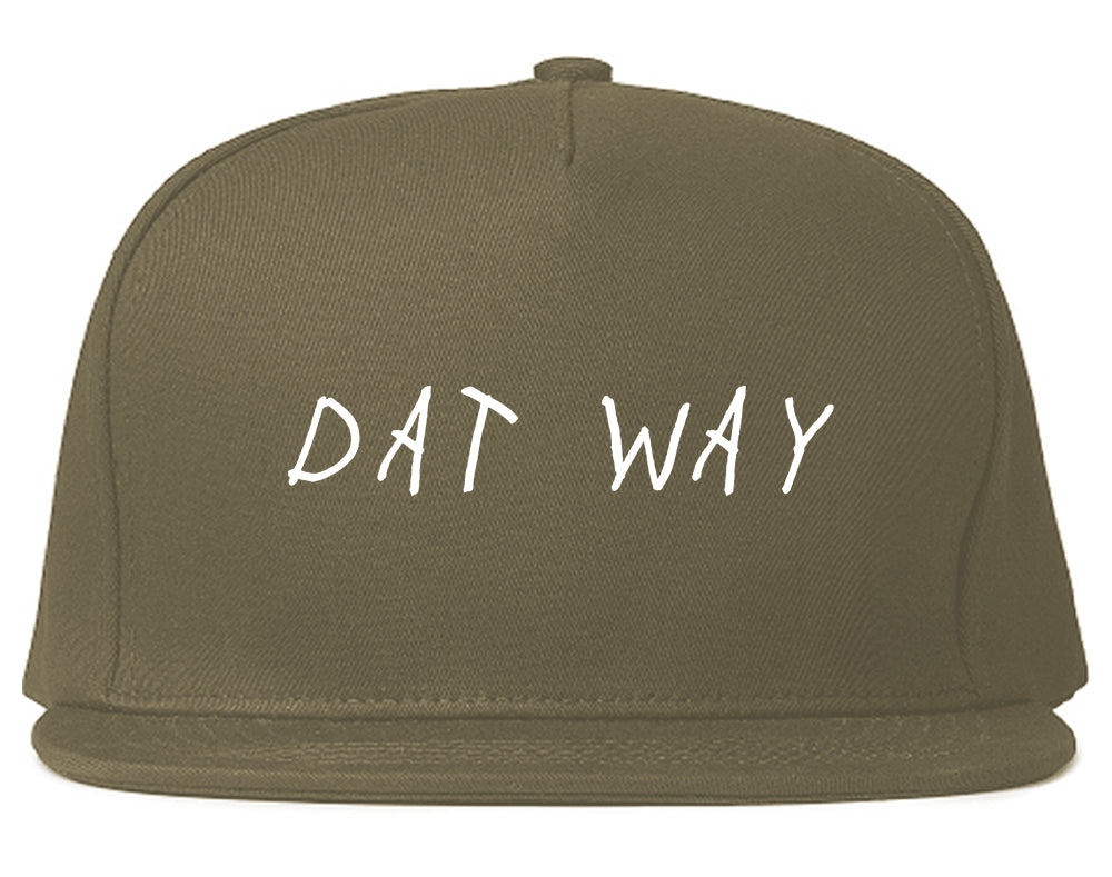 Dat_Way_Font Mens Grey Snapback Hat by Kings Of NY