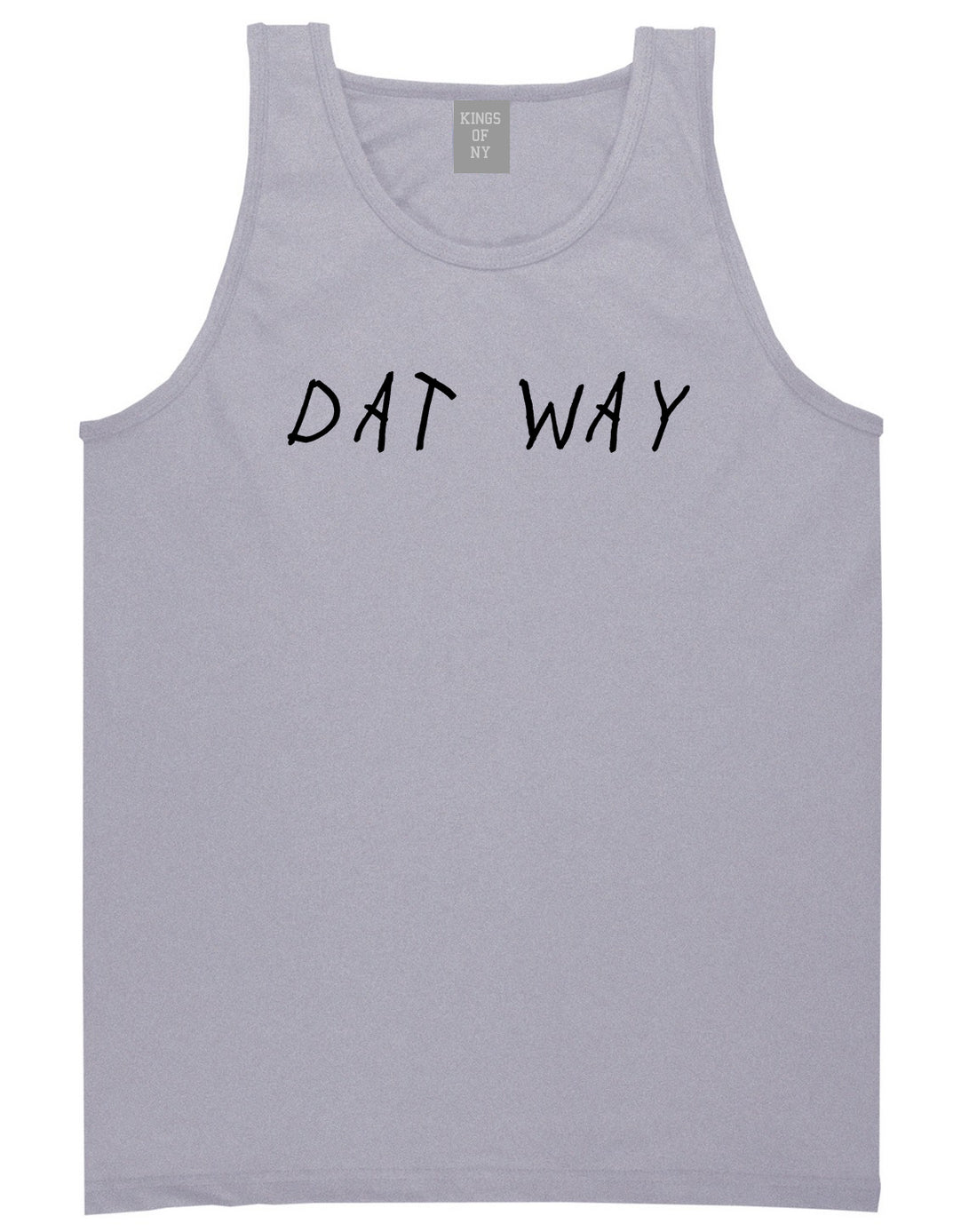 Dat_Way_Font Mens Grey Tank Top Shirt by Kings Of NY