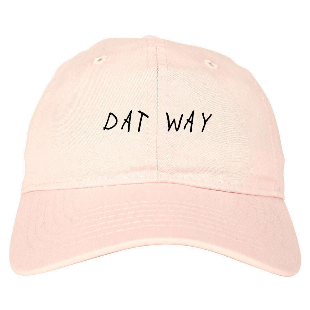 Dat_Way_Font Mens Pink Snapback Hat by Kings Of NY