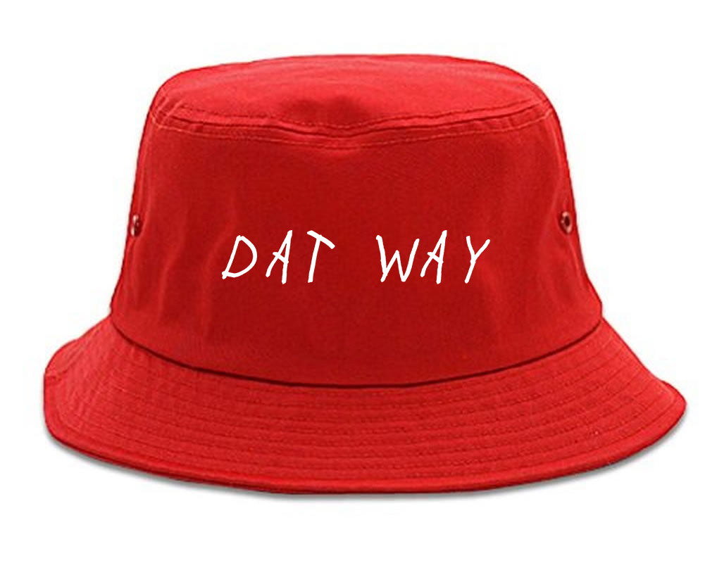 Dat_Way_Font Mens Red Bucket Hat by Kings Of NY
