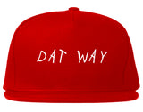 Dat_Way_Font Mens Red Snapback Hat by Kings Of NY