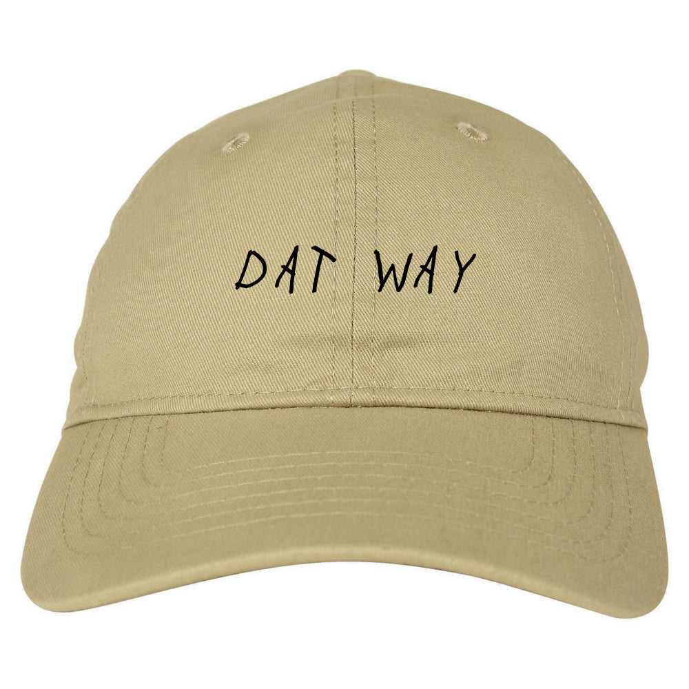 Dat_Way_Font Mens Tan Snapback Hat by Kings Of NY