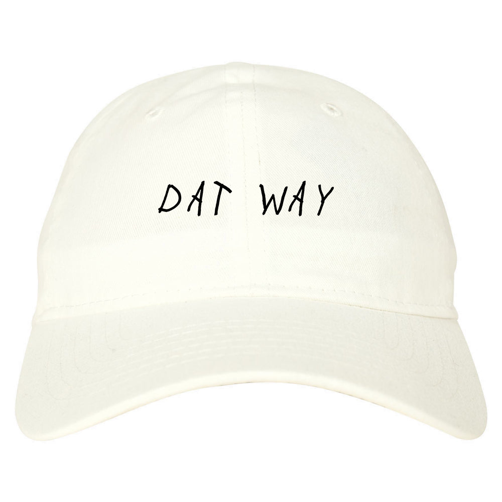 Dat_Way_Font Mens White Snapback Hat by Kings Of NY