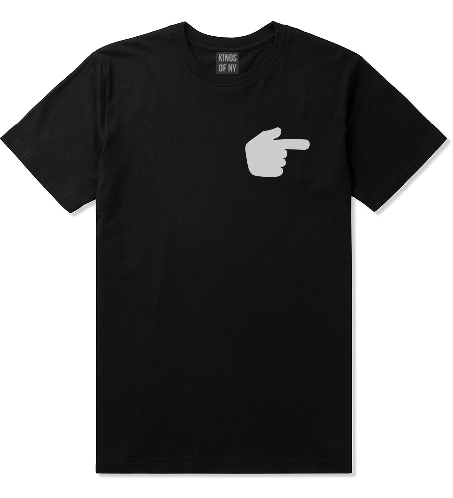 Datway_Pointing_Finger_Emoji_Chest Mens Black T-Shirt by Kings Of NY