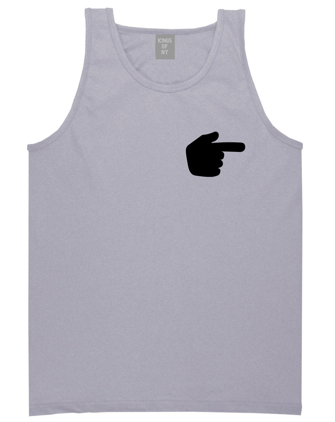 Datway_Pointing_Finger_Emoji_Chest Mens Grey Tank Top Shirt by Kings Of NY