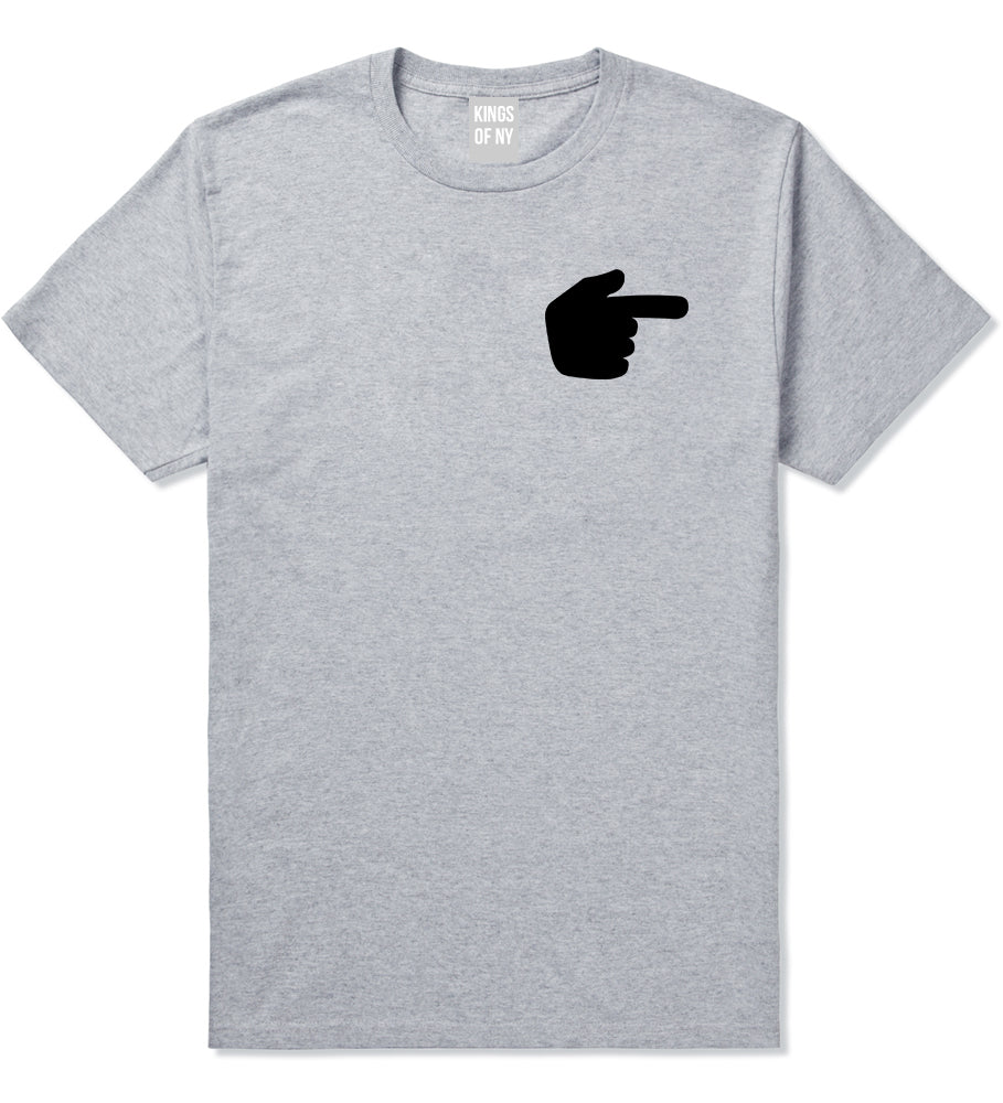 Datway_Pointing_Finger_Emoji_Chest Mens Grey T-Shirt by Kings Of NY