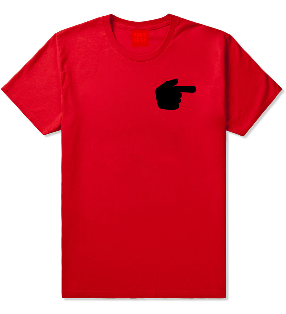Datway_Pointing_Finger_Emoji_Chest Mens Red T-Shirt by Kings Of NY