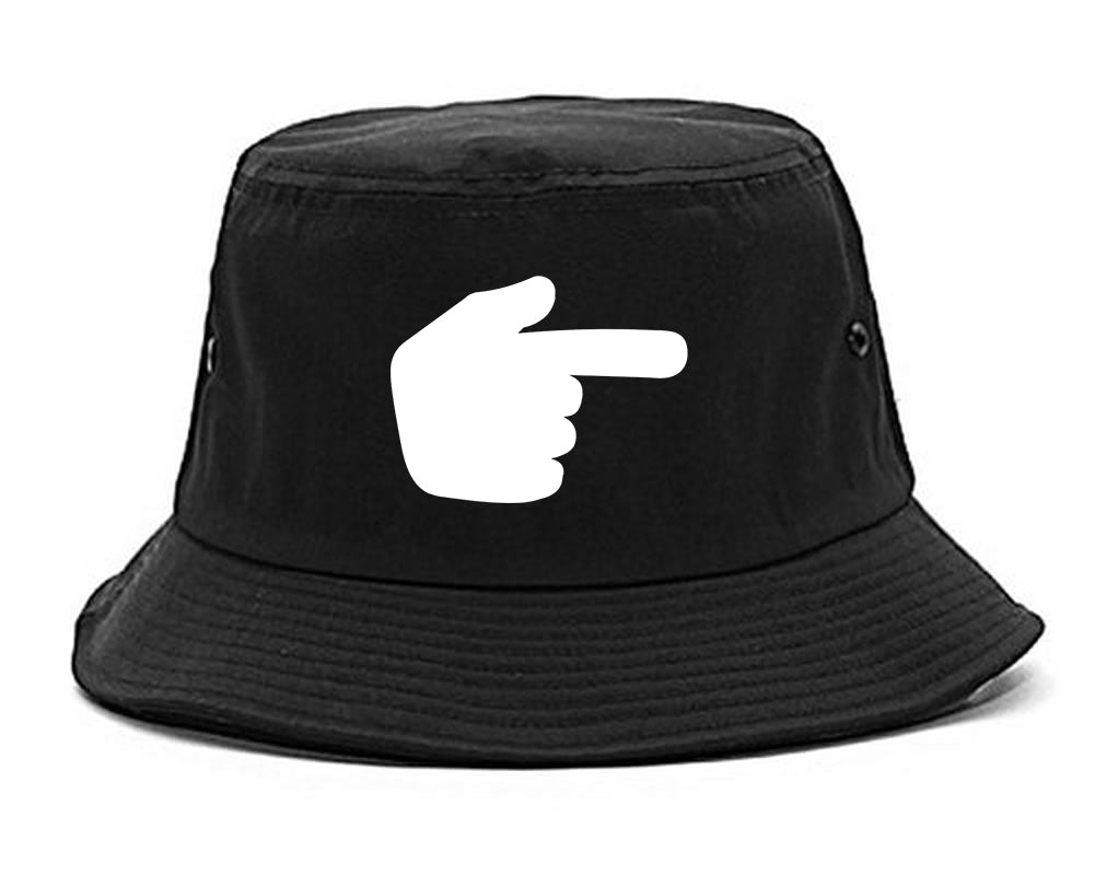 Datway_Pointing_Finger_Emoji_Chest Mens Black Bucket Hat by Kings Of NY