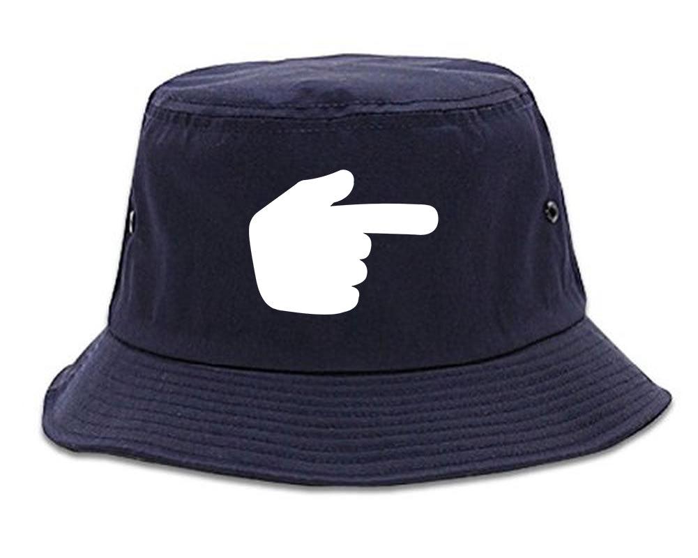 Datway_Pointing_Finger_Emoji_Chest Mens Blue Bucket Hat by Kings Of NY