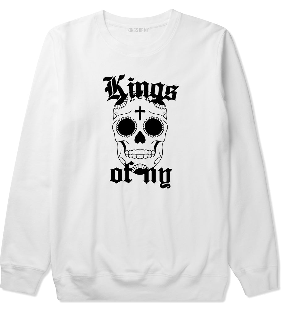 Day Of The Dead KONY Mens Crewneck Sweatshirt White by Kings Of NY