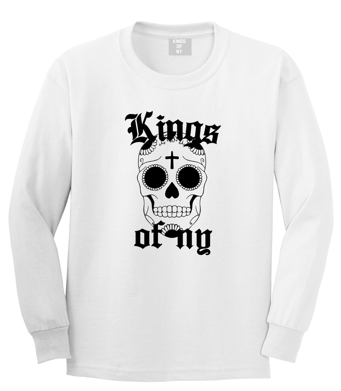 Day Of The Dead KONY Mens Long Sleeve T-Shirt White by Kings Of NY