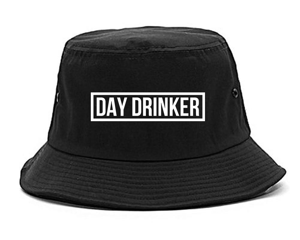 Day_Drinker_Box_Logo Mens Black Bucket Hat by Kings Of NY