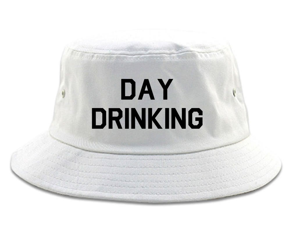 Day_Drinking Mens White Bucket Hat by Kings Of NY