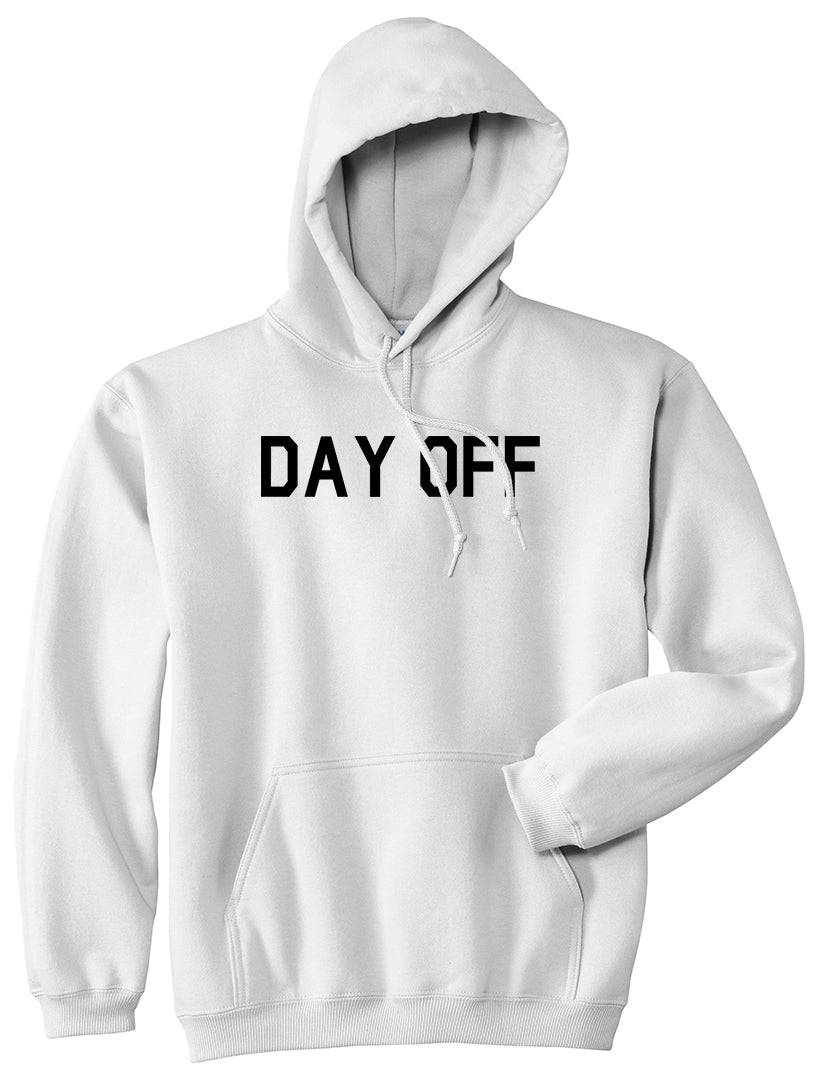 Day Off Mens White Pullover Hoodie by Kings Of NY