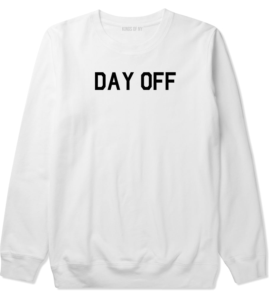 Day Off Mens White Crewneck Sweatshirt by Kings Of NY