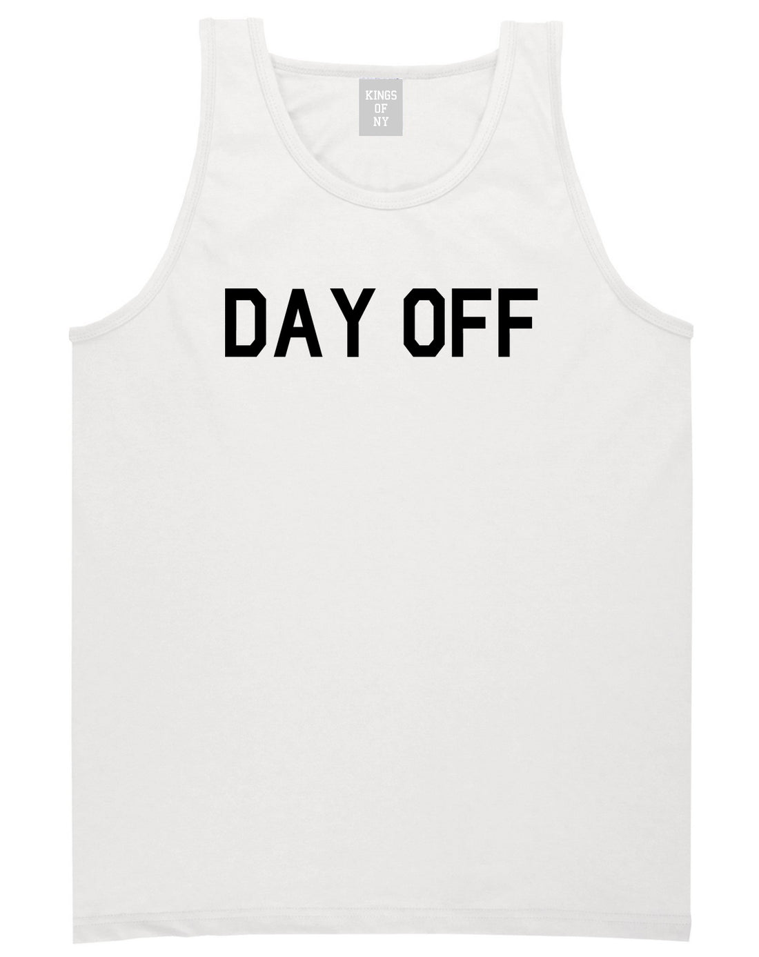 Day_Off Mens White Tank Top Shirt by Kings Of NY