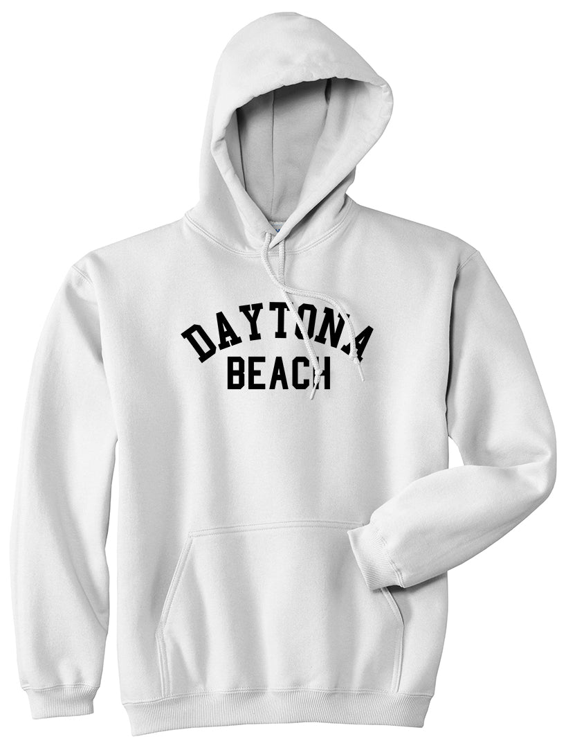 Daytona Beach Florida Mens White Pullover Hoodie by Kings Of NY