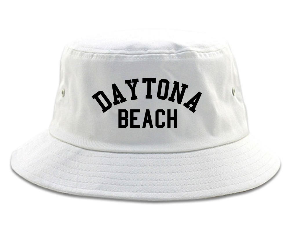 Daytona_Beach_Florida Mens White Bucket Hat by Kings Of NY