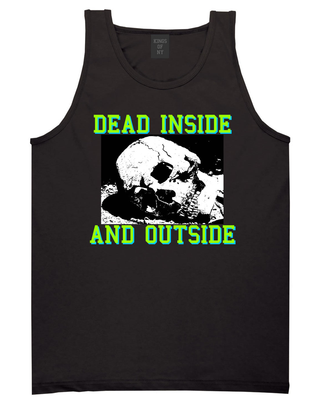 Dead Inside And Outside Sad Skull Mens Tank Top Shirt Black