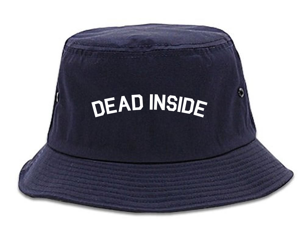 Dead Inside Arch Mens Bucket Hat Navy Blue