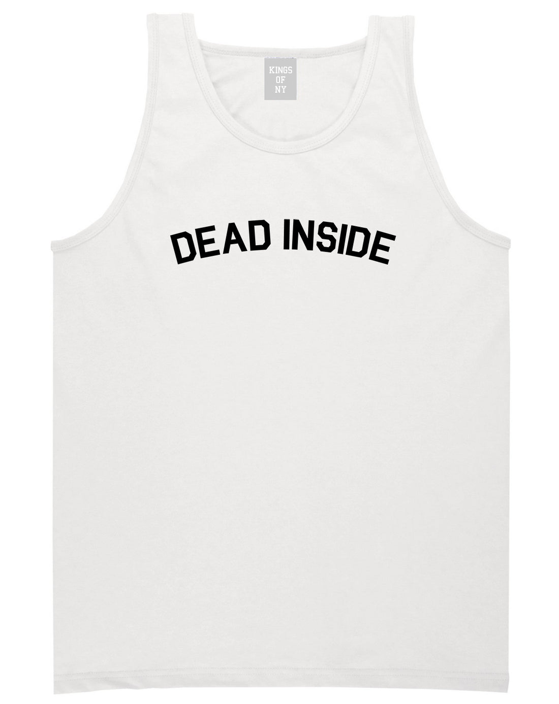 Dead Inside Arch Mens Tank Top Shirt White by Kings Of NY