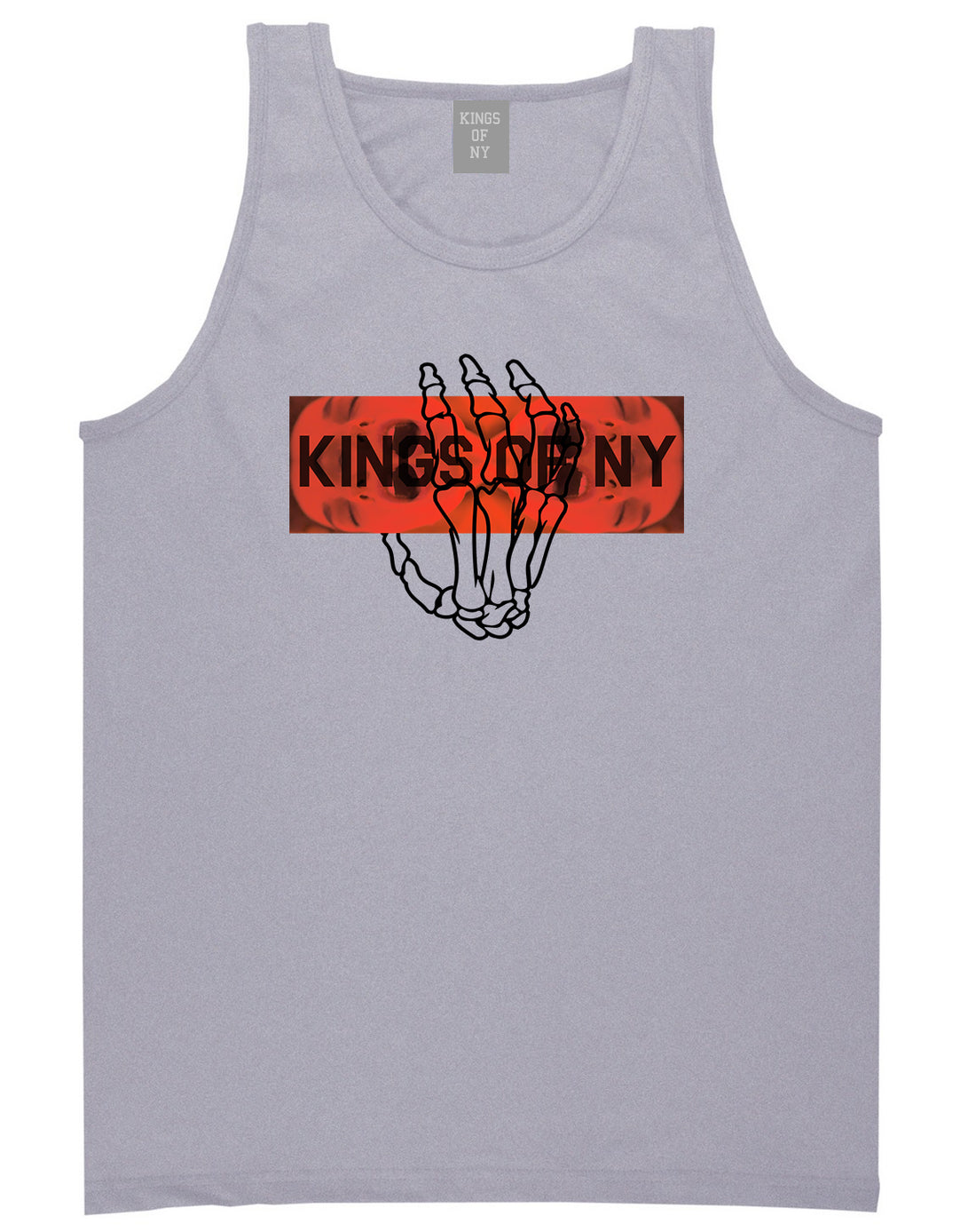 Dead Inside Skeleton Hand Mens Tank Top Shirt Grey by Kings Of NY