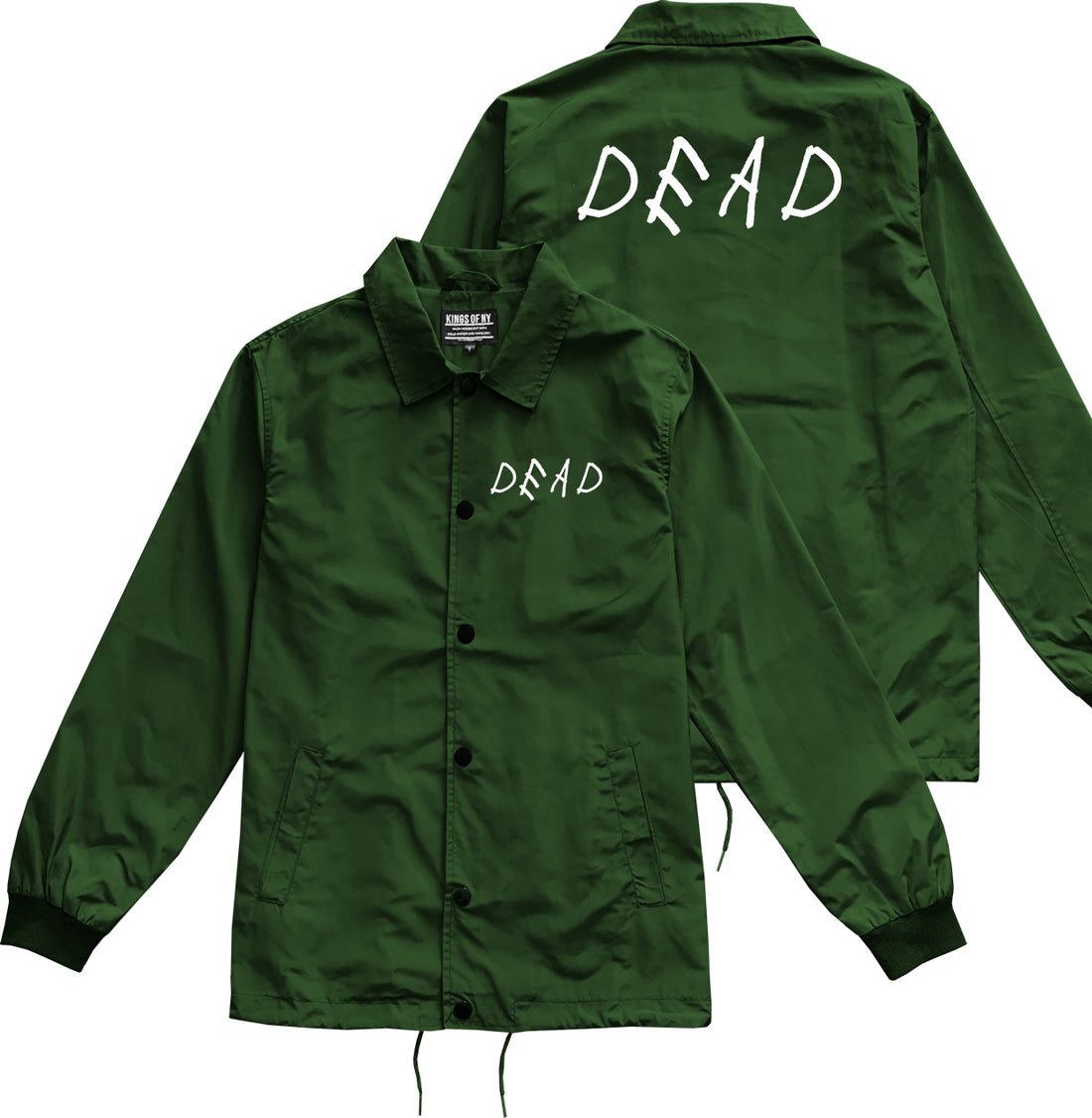 Dead Font Mens Green Coaches Jacket by Kings Of NY