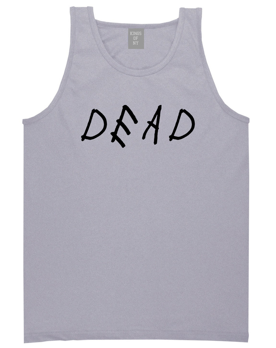 Dead_Font Mens Grey Tank Top Shirt by Kings Of NY