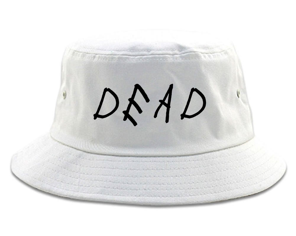 Dead_Font Mens White Bucket Hat by Kings Of NY