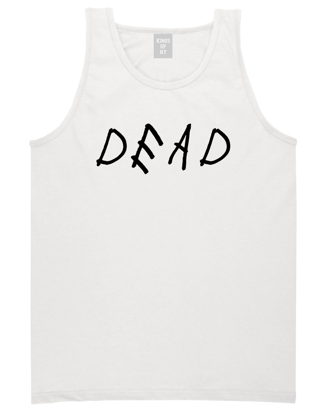 Dead_Font Mens White Tank Top Shirt by Kings Of NY
