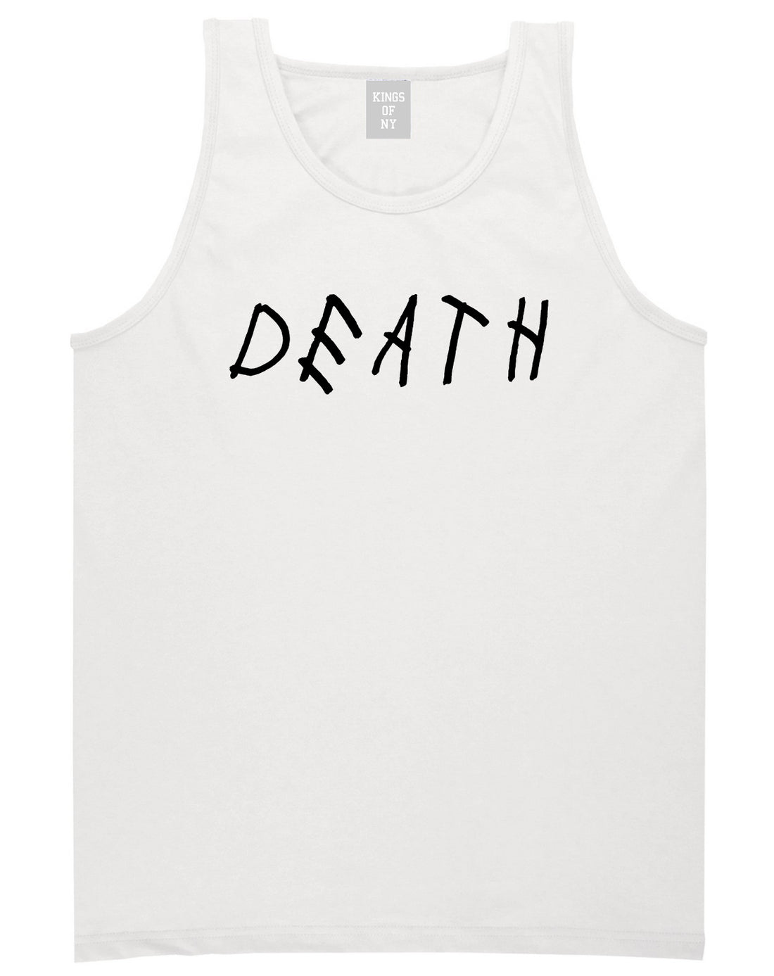 Death_Font Mens White Tank Top Shirt by Kings Of NY