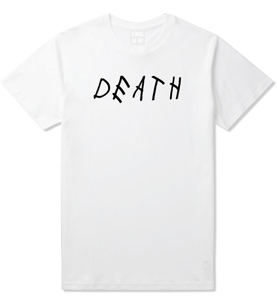 Death_Font Mens White T-Shirt by Kings Of NY