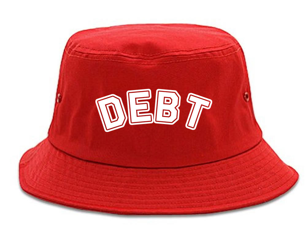 Debt_Life Red Bucket Hat
