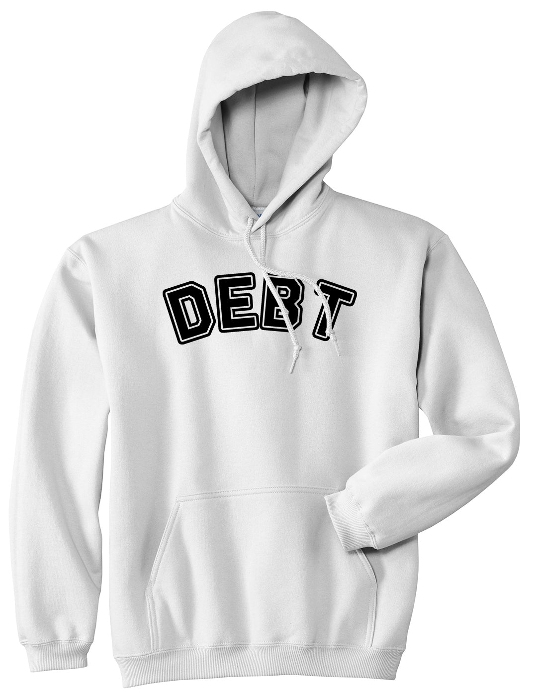 Debt Life Pullover Hoodie in White