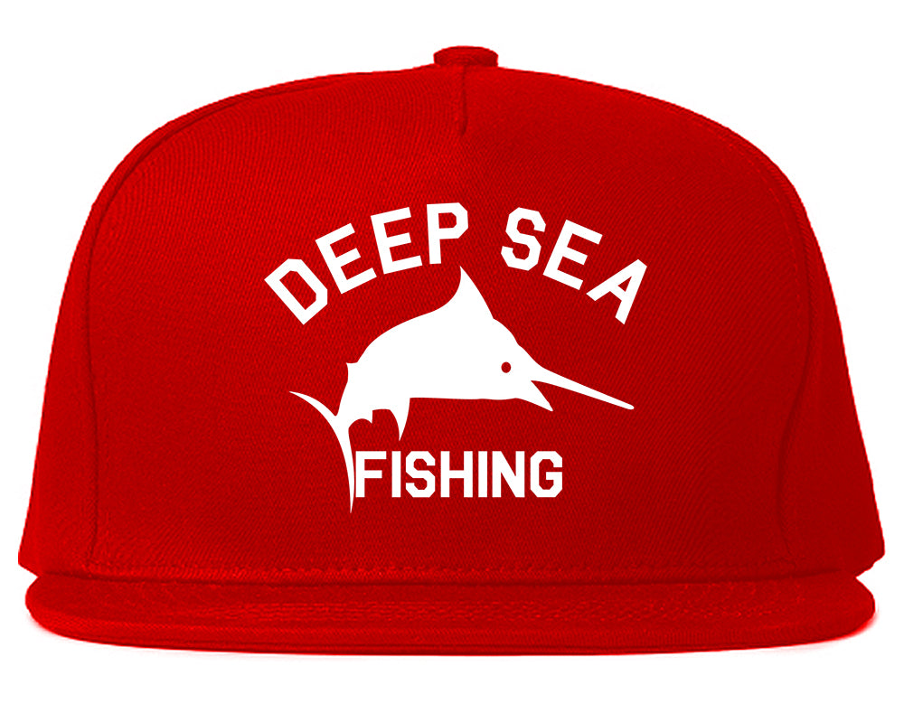 Deep_Sea_Fishing Mens Red Snapback Hat by Kings Of NY