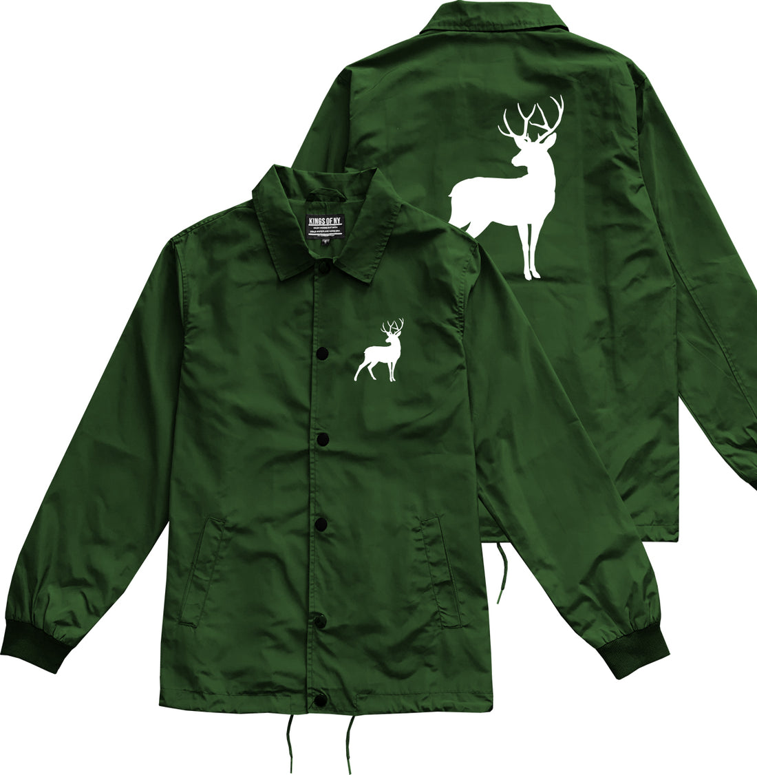 Deer Hunting Hunter Mens Green Coaches Jacket by Kings Of NY