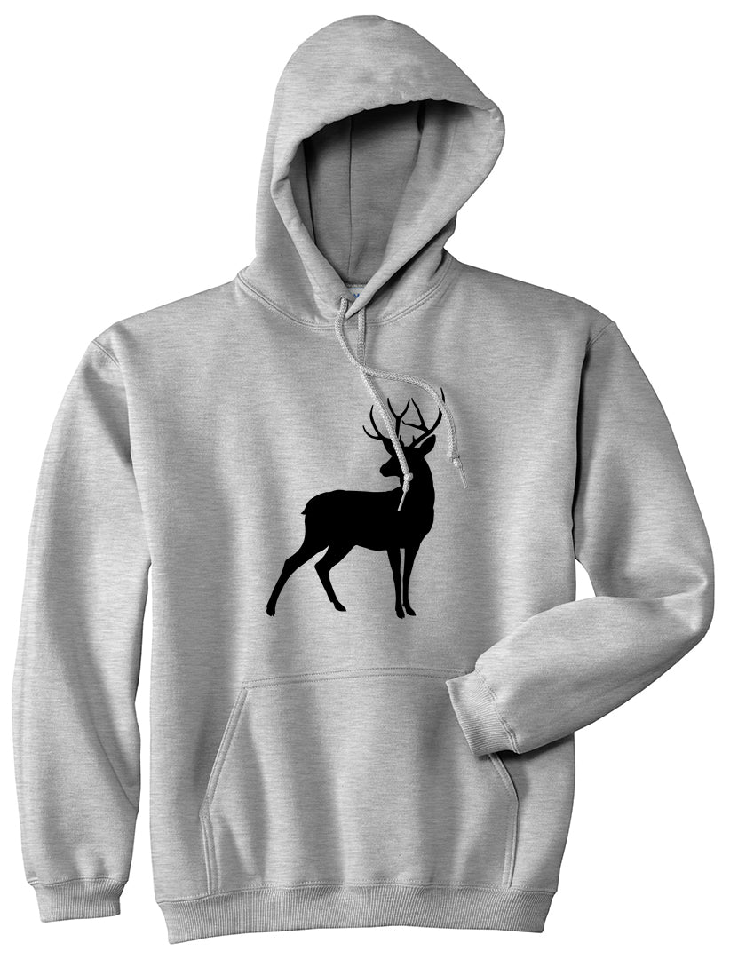 Deer Hunting Hunter Mens Grey Pullover Hoodie by Kings Of NY